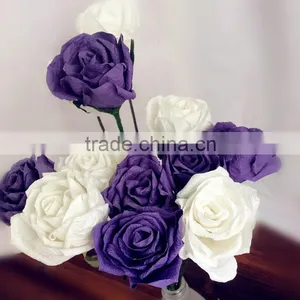 Craft Crepe Paper Flower, Purple Crepe Paper Flower, Wedding Decoration Flower thumbnail-1