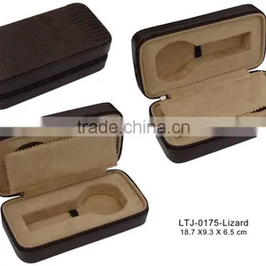 Premium PU Lizard Leather Watch Leather Case Storage thumbnail-1