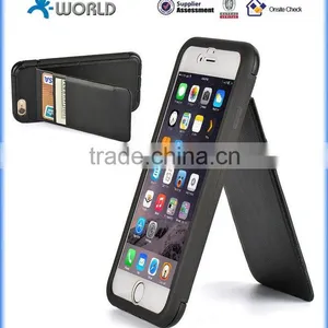 PU Leather Skin TPU Case for IPhone 6S/6 Plus With Card Slot and Stand thumbnail-6