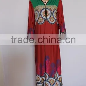 Fashion Long Sleeve Arab Lady Long Gown thumbnail-1