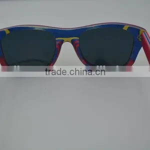 2015 Top Quality Retro Sunglasses Custom Handmade Skateboard Wood Sunglasses Frames Polarized Yellow Lens Sunglasses thumbnail-3