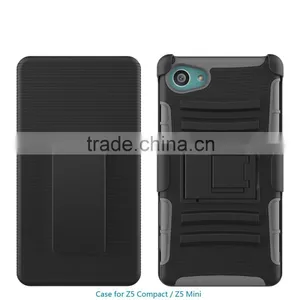 2015 New Design Holster Hybrid Protective Silicone Kickstand Cases Cover for Sony Xperia z5 Compact Fast Shipping thumbnail-1