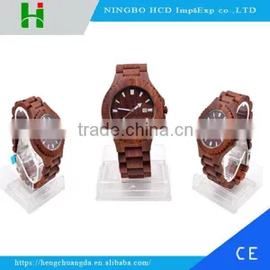 2016 Hot Selling Fashion Round Quartz Wood Watch thumbnail-1