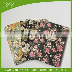 School Use Flower Printed Cover Blank Kraft Paper Diary Notebook thumbnail-5