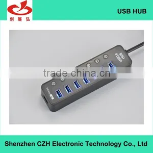 High-speed 7 Port Usb Hub With Individual Switches and Led Indicators, 7 Port Usb 3.0 Hub +1 Quick Charging Port thumbnail-1