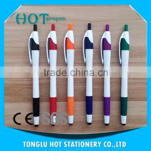 Promotion Click Action Screen Touch Ball Pen With Soft Grip, White Barrel Pen thumbnail-2