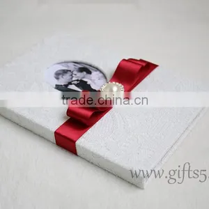 Wholesale Special Hard Cover White Wedding Guest Books thumbnail-2