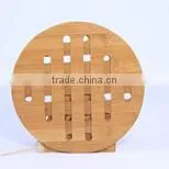 Round Bamboo Wood Heated Drink Carved Coaster thumbnail-1