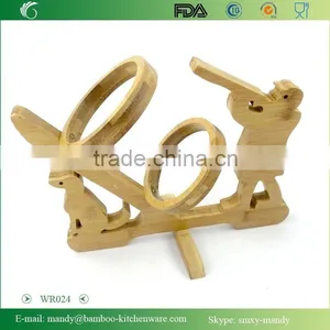 WR024 Foldable Bamboo Wine Rack With Funny Shape, Xingyuan Bamboo Rack thumbnail-1