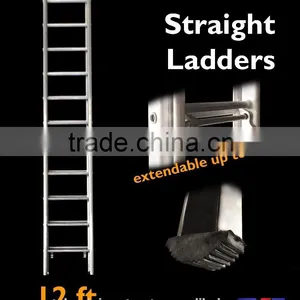 Aluminium 2 Section Straight Ladders 12 Ft. thumbnail-1