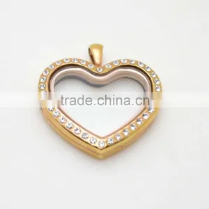 316L Stainless Steel Heart Lockets Crystals for Women thumbnail-1