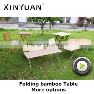 China Height Adjustable Folding Bamboo Table Outdoor Use Supplier thumbnail-2