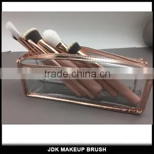 Hottest Selling 9pcs Cosmetic Miss Rose Gold Brush Set With Rose Gold Cosmetic Holder thumbnail-2