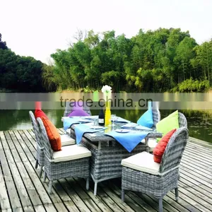 Audu Modern Waterproof Sydney Patio Dining Set,Wicker Dining Set thumbnail-1