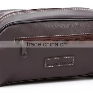 Store More Rectangle Shaving Brown Leather Customized Toiletry Bag thumbnail-1