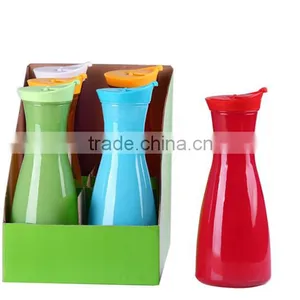 1 Liter Color Glass Beverage Bottle With Plastic Lid thumbnail-1