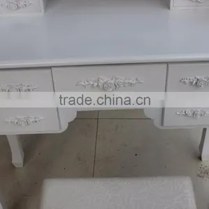 French Style Dressing Table With 3 Mirrors and Chair thumbnail-5