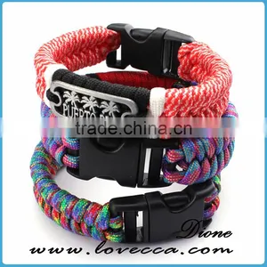 Custom Survival Paracord Bracelet Wholesale Metal Buckle With Logo Engraved thumbnail-1