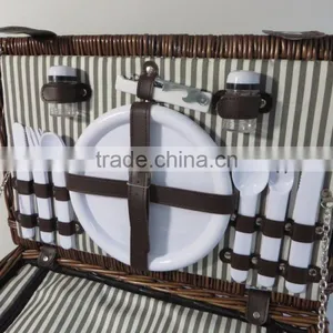 2017 New Design Hot Selling Outdoor Camping Empty Willow Wicker Picnic Basket for Two Person thumbnail-5