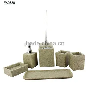 Novel and Eco-friendly Dinas 6 Piece Bathroom Accessory Holder , Soap Pump , Tray , Toothbrush thumbnail-1