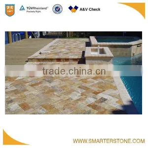 10x10 Travertine Yellow Color Good for Swimming Pool thumbnail-1