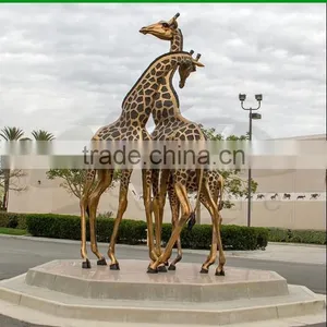 High Quality Outdoor Metal Sculpture Large Brass Giraffe Sculptures thumbnail-1