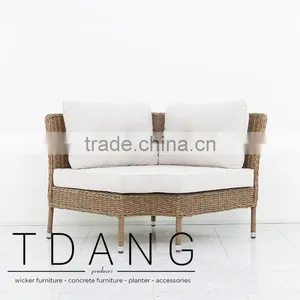 Harrison Outdoor Corner Bench - Vietnam Conversation Furniture - Resin Wicker thumbnail-1