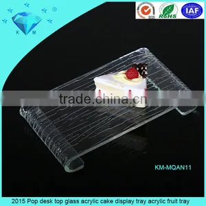 2015 Pop Desk Top Glass Acrylic Cake Display Tray Acrylic Fruit Tray thumbnail-1