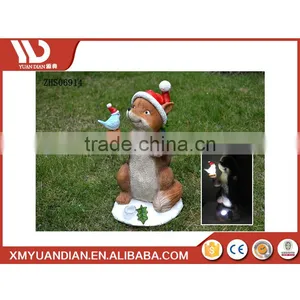 China Home Decor Wholesale Promotional Gifts Resin Craft Fox Ornament Solar Led Light Of Christmas thumbnail-1