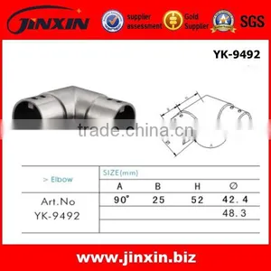 Wrought Stainless Steel Slot Tube Connector/ Hand Rail Right Anger Connector thumbnail-1