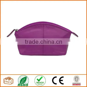 Leather Cosmetic Pouch Fuchsia thumbnail-1