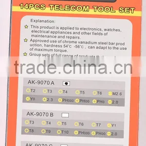 AK-9070 High Precision 14pcs Cell Phone Repair Screwdriver Set thumbnail-6