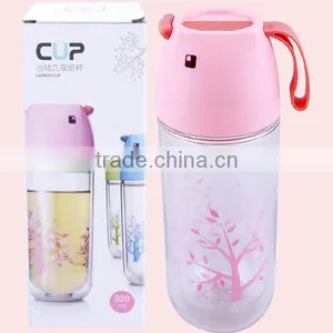 320 ML Double Wall Plastic Drinking Water Bottle With Lid thumbnail-3