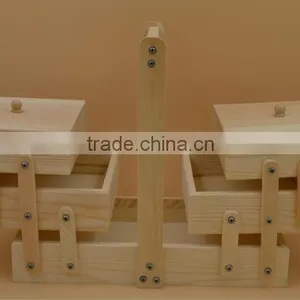 Folding Wooden Sewing Box thumbnail-1