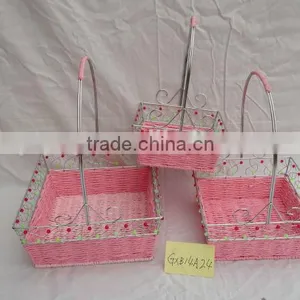 Decorative Iron Wire Basket With Paper Rope thumbnail-4