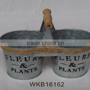 Rustic Vintage Style Handmade Metal Garden Flower Pot Excellent Quality thumbnail-3