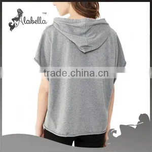 Wholesale Women's Solid Color T-shirt Hoodie With Hood thumbnail-2
