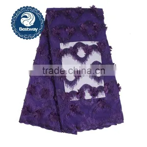 Bestwaylace 3D Flower French Lace With Sequins FL0267-4 thumbnail-4