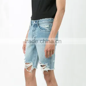 Top Design Men's Denim Short Pants Custom Jean Pants Fashion Shorts thumbnail-2