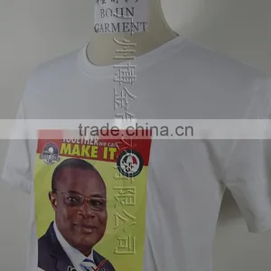 White Color Printed Face Cheap Election Tshirt 100% Polyester 140~150g thumbnail-2