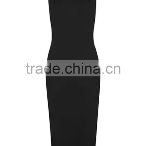 Women's Black Vest Midi Dress thumbnail-1