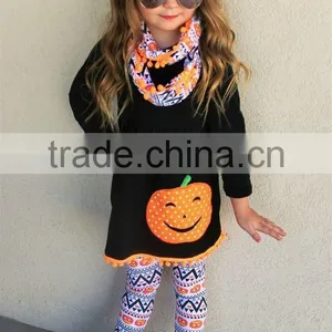 Fall Pumpkin Embroidery Halloween Girls Clothin thumbnail-4