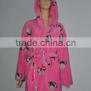 Coral Velvet Bath Robe thumbnail-1