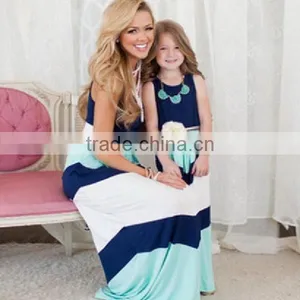 Onen 2017 Newest Fashion Monther and Child Summer Long Dresses Mother Daughter Dresses thumbnail-1