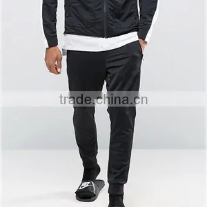 Black Men Cotton Plain Tracksuits Fitted Cuffs Hoody Elasticated Waistband Pants Tracksuit Sets thumbnail-4