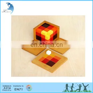 Preschool Wooden Educational Montessori Material EN71 Mathematic Toy Arithmetic Trinomial Cube thumbnail-1
