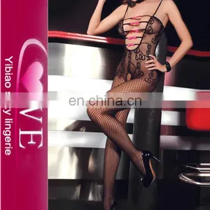 Spaghetti Strap Eyelash Lace Black Sheer Sexy Bodystocking thumbnail-4