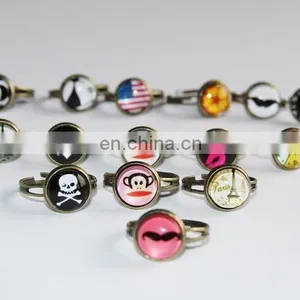 36 Pairs/box Gorgeous European Style Time Gem Opening Ring Retro Cute Ring thumbnail-3
