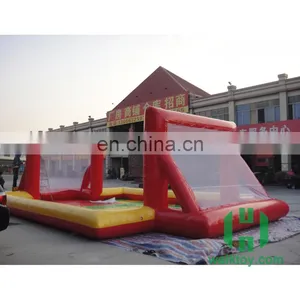 HI Customized 0.6mm PVC Double Door Inflatable Toy Beach Volleyball Sport Court With the Omentum thumbnail-1