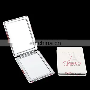 Cheap Small White pu Leather Framed Cosmetic Mirror thumbnail-1